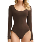 Long Sleeve Seamless Shapewear Bodysuit – Full Body Smoothing