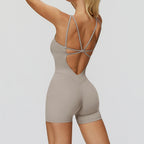Backless Yoga Romper – Seamless One-Piece Fitness Jumpsuit