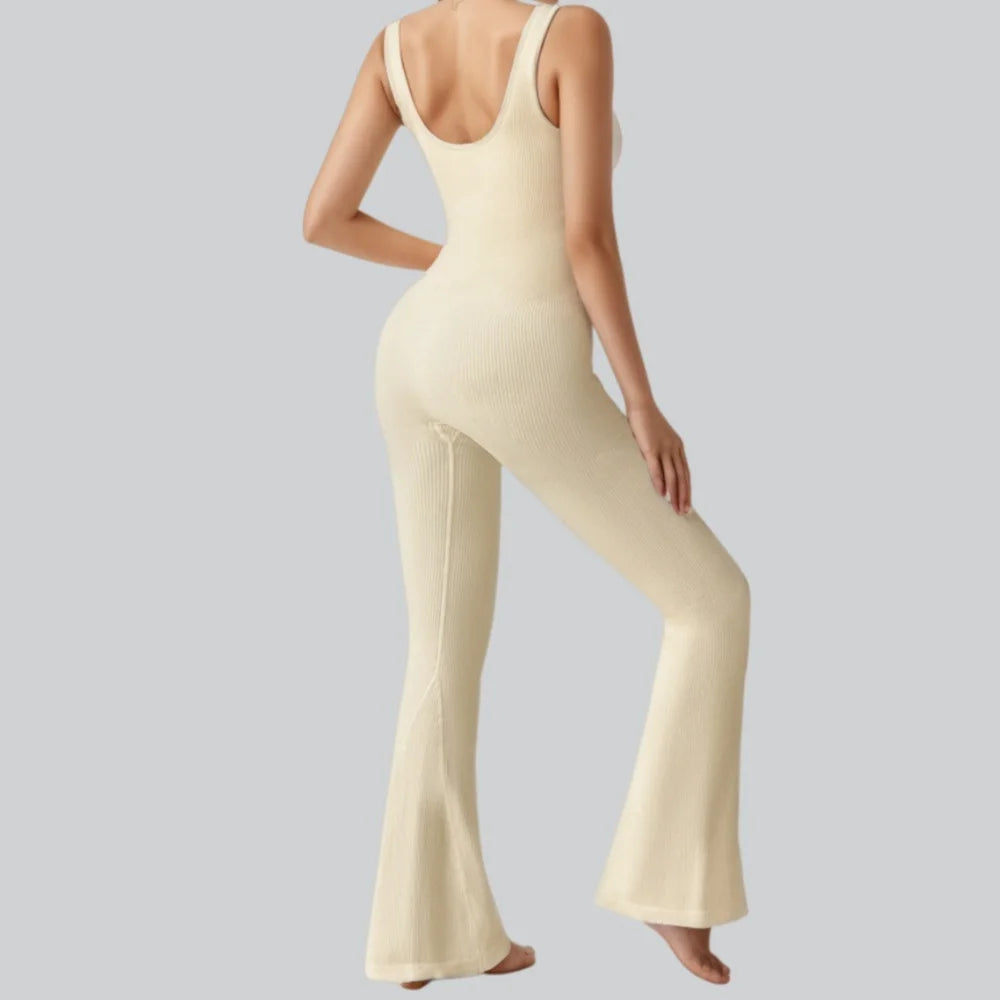 Seamless Yoga Jumpsuit – Flared Leg Fitness One-Piece