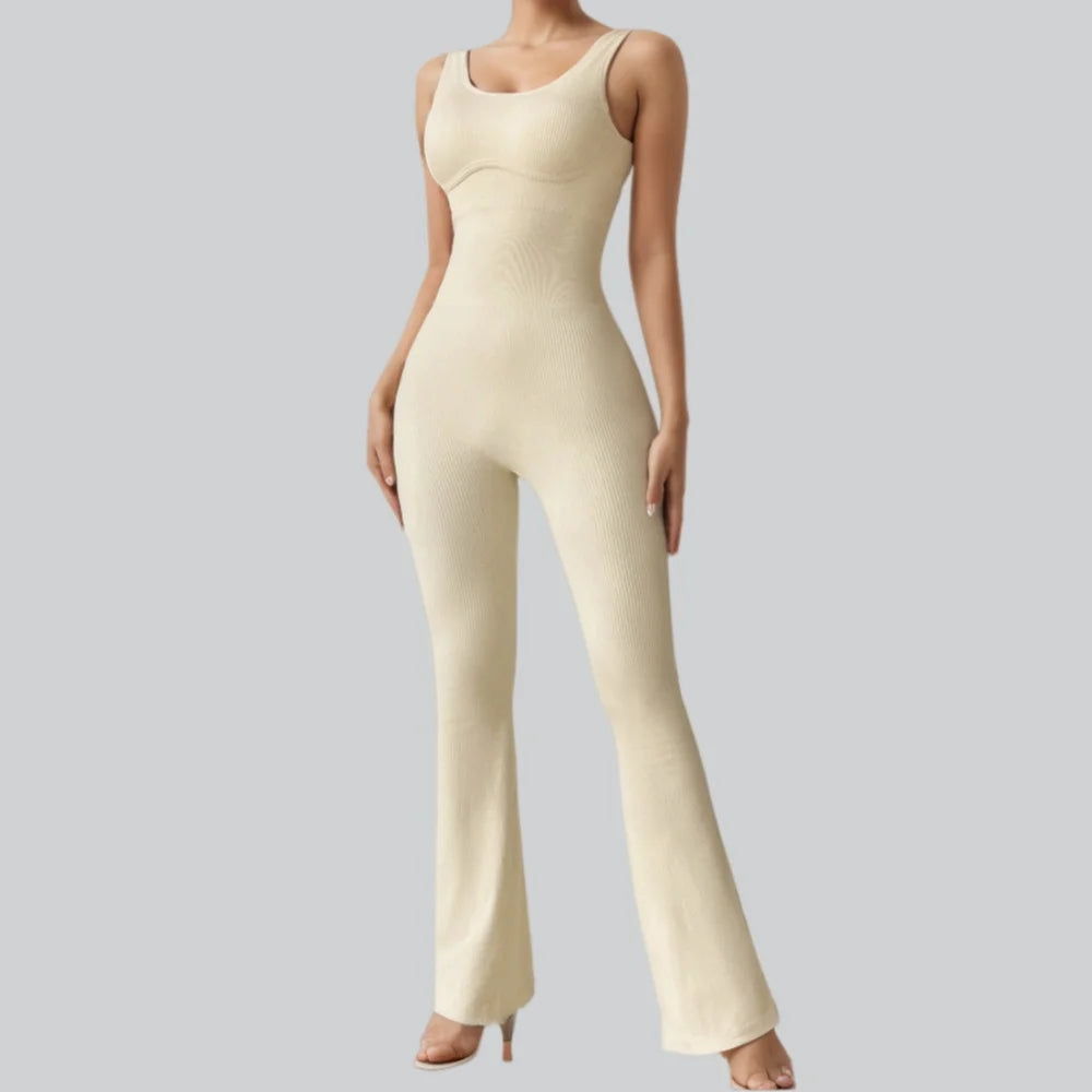 Seamless Yoga Jumpsuit – Flared Leg Fitness One-Piece