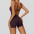 Backless Yoga Romper – Seamless One-Piece Fitness Jumpsuit