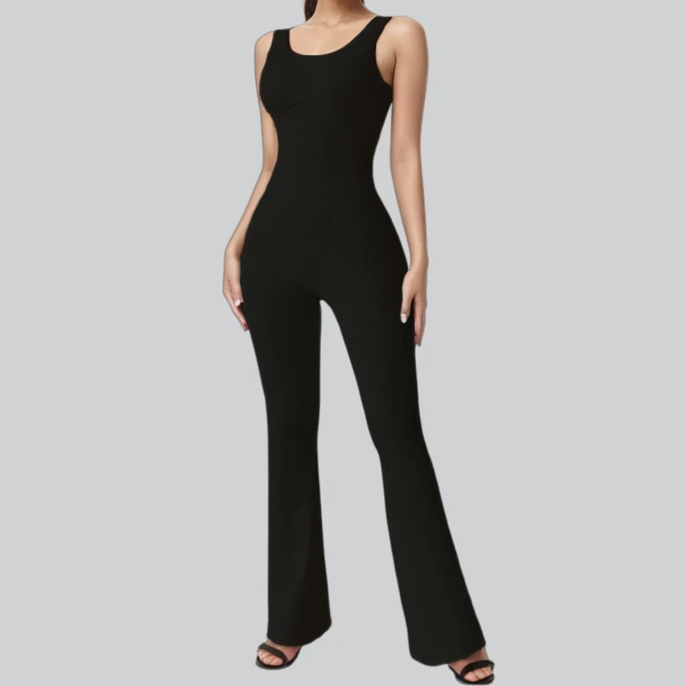 Seamless Yoga Jumpsuit – Flared Leg Fitness One-Piece