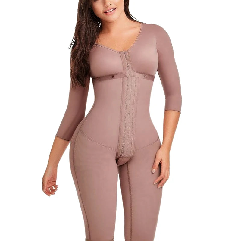 Short Sleeve Full Body Shapewear Faja – Waist Control & Body Sculpting